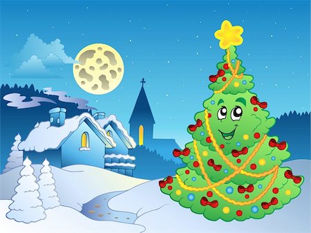 Merry Christmas theme 3 - vector illustration. Stock Photo - Budget Royalty-Free & Subscription, Code: 400-04272657