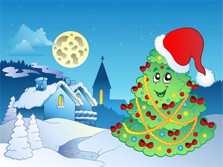 Merry Christmas theme 4 - vector illustration. Stock Photo - Budget Royalty-Free & Subscription, Code: 400-04272658