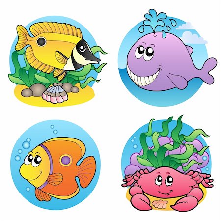 simsearch:400-04052109,k - Various water animals and fishes 2 - vector illustration. Stock Photo - Budget Royalty-Free & Subscription, Code: 400-04272724