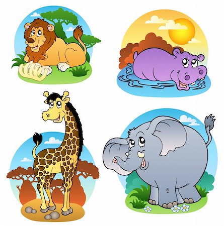 simsearch:400-04053564,k - Various tropical animals 1 - vector illustration. Stock Photo - Budget Royalty-Free & Subscription, Code: 400-04272722