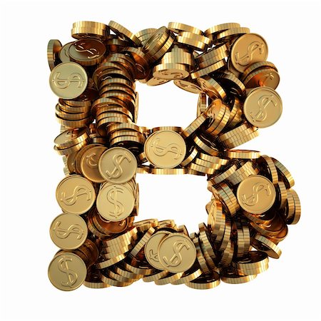 simsearch:400-05388219,k - alphabet from the golden coins. isolated on white. including clipping path. Stock Photo - Budget Royalty-Free & Subscription, Code: 400-04272785