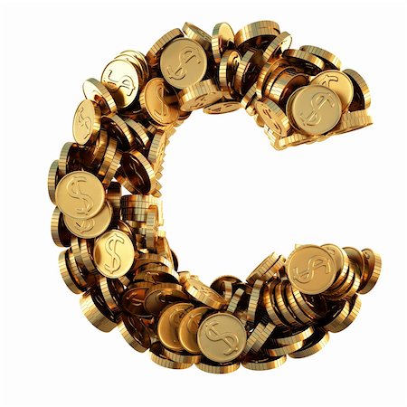 simsearch:400-05730288,k - alphabet from the golden coins. isolated on white. including clipping path. Stock Photo - Budget Royalty-Free & Subscription, Code: 400-04272786