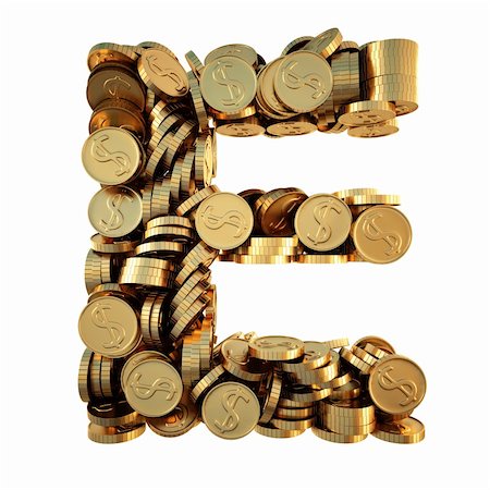 simsearch:400-05730288,k - alphabet from the golden coins. isolated on white. including clipping path. Stock Photo - Budget Royalty-Free & Subscription, Code: 400-04272788