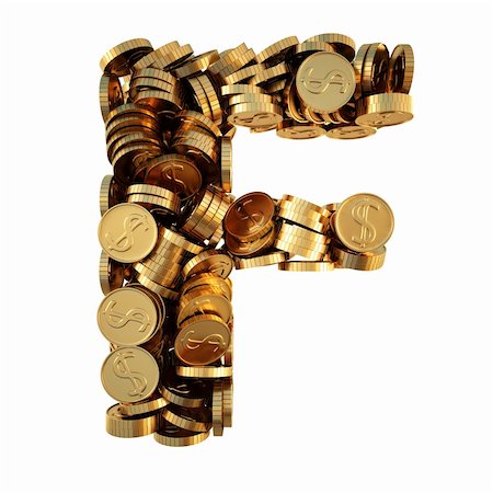 simsearch:400-05388219,k - alphabet from the golden coins. isolated on white. including clipping path. Stock Photo - Budget Royalty-Free & Subscription, Code: 400-04272789