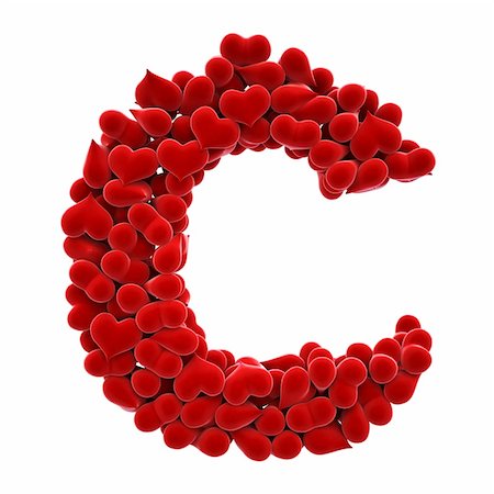 a lot of hearts of velvet in the form of letters. with clipping path. Stock Photo - Budget Royalty-Free & Subscription, Code: 400-04272783
