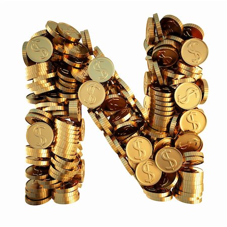 simsearch:400-05388219,k - alphabet from the golden coins. isolated on white. including clipping path. Stock Photo - Budget Royalty-Free & Subscription, Code: 400-04272797