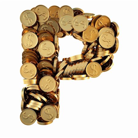 simsearch:400-05730288,k - alphabet from the golden coins. isolated on white. including clipping path. Stock Photo - Budget Royalty-Free & Subscription, Code: 400-04272799