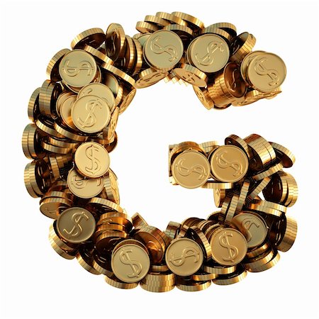 simsearch:400-05730288,k - alphabet from the golden coins. isolated on white. including clipping path. Stock Photo - Budget Royalty-Free & Subscription, Code: 400-04272790