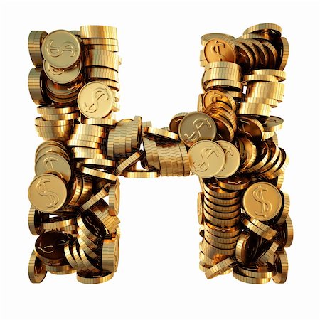 simsearch:400-05388219,k - alphabet from the golden coins. isolated on white. including clipping path. Stock Photo - Budget Royalty-Free & Subscription, Code: 400-04272791