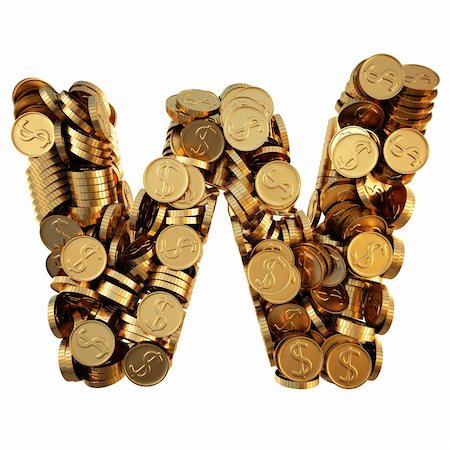 simsearch:400-05388219,k - alphabet from the golden coins. isolated on white. including clipping path. Stock Photo - Budget Royalty-Free & Subscription, Code: 400-04272806