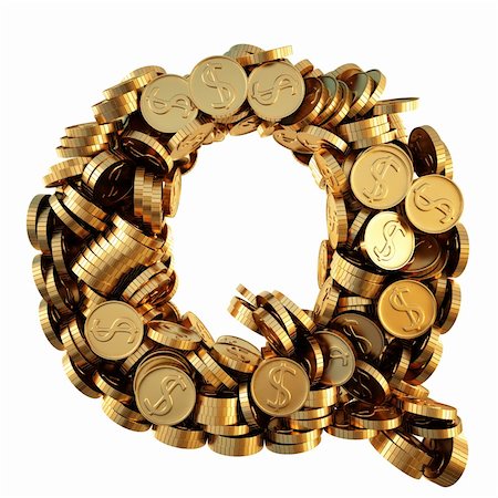 simsearch:400-05730288,k - alphabet from the golden coins. isolated on white. including clipping path. Stock Photo - Budget Royalty-Free & Subscription, Code: 400-04272800