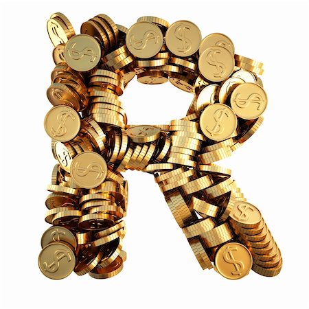 simsearch:400-05388219,k - alphabet from the golden coins. isolated on white. including clipping path. Stock Photo - Budget Royalty-Free & Subscription, Code: 400-04272801