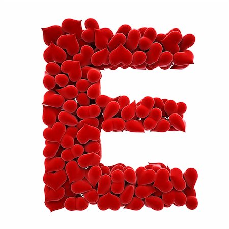 a lot of hearts of velvet in the form of letters. with clipping path. Stock Photo - Budget Royalty-Free & Subscription, Code: 400-04272821