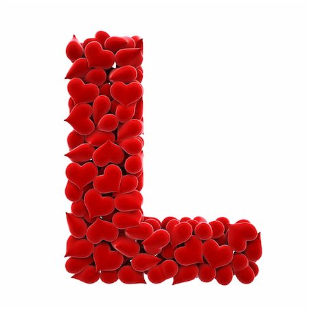 a lot of hearts of velvet in the form of letters. with clipping path. Stock Photo - Budget Royalty-Free & Subscription, Code: 400-04272855