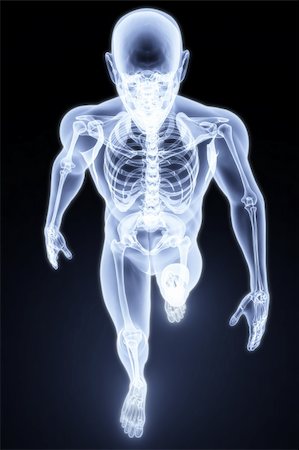 walking man under X-rays. 3d render. Stock Photo - Budget Royalty-Free & Subscription, Code: 400-04272963