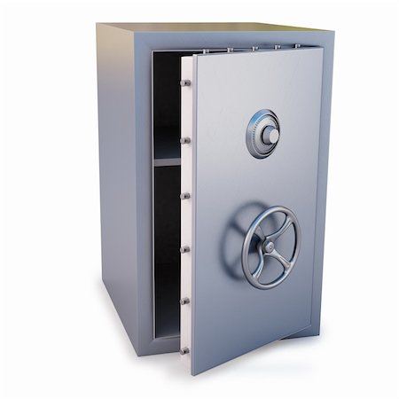 simsearch:400-05913816,k - steel safe with the door open. isolated on white. Stock Photo - Budget Royalty-Free & Subscription, Code: 400-04273054