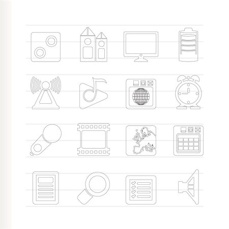 simsearch:400-04241859,k - Mobile phone  performance, internet and office icons - vector icon set Stock Photo - Budget Royalty-Free & Subscription, Code: 400-04273300