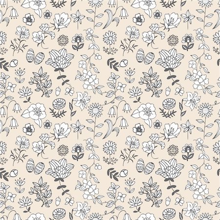 seamless flower pattern Stock Photo - Budget Royalty-Free & Subscription, Code: 400-04273365