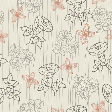 feminine vector shapes patterns - seamless flower pattern Stock Photo - Budget Royalty-Free & Subscription, Code: 400-04273363