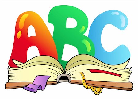 simsearch:400-04311432,k - Cartoon ABC letters with open book - vector illustration. Stock Photo - Budget Royalty-Free & Subscription, Code: 400-04273395