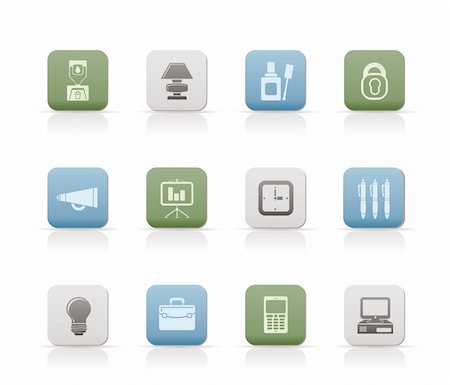 simsearch:400-04913456,k - Business and office icons - vector icon set Stock Photo - Budget Royalty-Free & Subscription, Code: 400-04273429