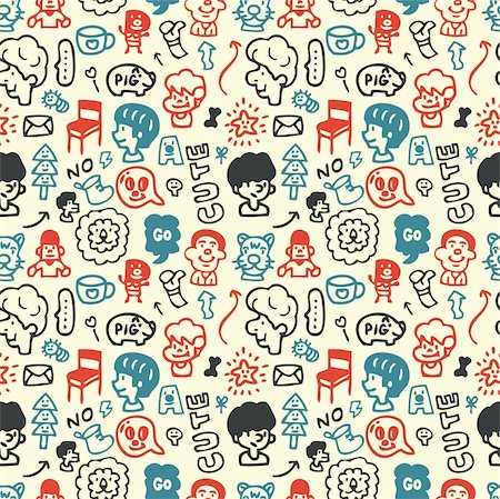 funny element seamless pattern vector illustration Stock Photo - Budget Royalty-Free & Subscription, Code: 400-04273522