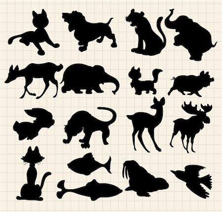 simsearch:400-04280168,k - animals silhouettes Stock Photo - Budget Royalty-Free & Subscription, Code: 400-04273554