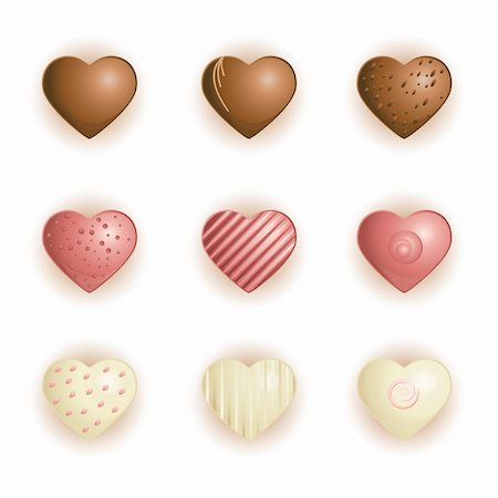 simsearch:400-04350016,k - illustration of heart shape chocolate on white background Stock Photo - Budget Royalty-Free & Subscription, Code: 400-04273550