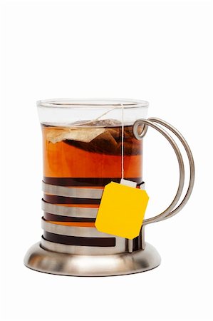 simsearch:400-04273561,k - Tea in a glass with a cup holder on a white background Stock Photo - Budget Royalty-Free & Subscription, Code: 400-04273561