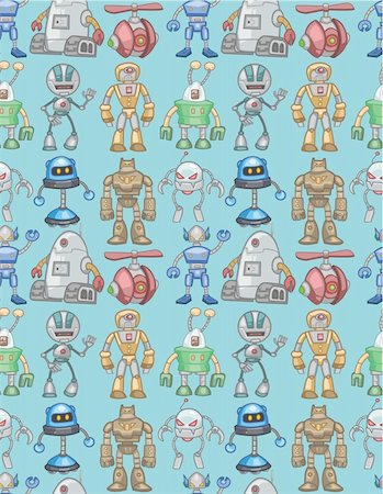 seamless robot pattern Stock Photo - Budget Royalty-Free & Subscription, Code: 400-04273639