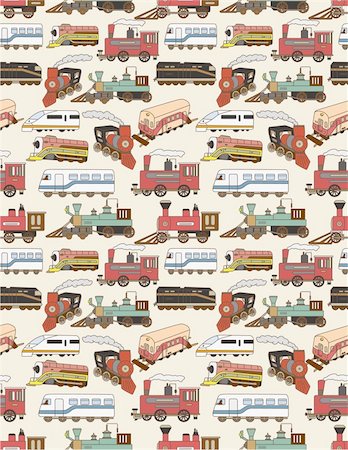 seamless Trains pattern Stock Photo - Budget Royalty-Free & Subscription, Code: 400-04273655