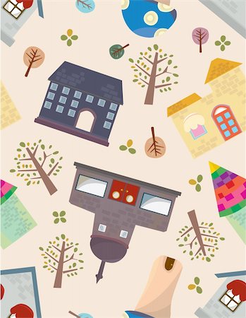 seamless house pattern Stock Photo - Budget Royalty-Free & Subscription, Code: 400-04273755