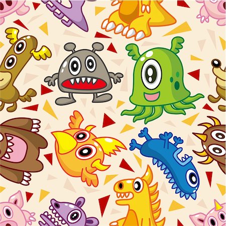 dinosaurs toy kids - seamless monster pattern Stock Photo - Budget Royalty-Free & Subscription, Code: 400-04273772