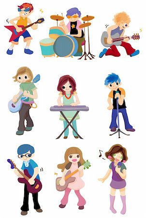 cartoon rock band icon Stock Photo - Budget Royalty-Free & Subscription, Code: 400-04273813