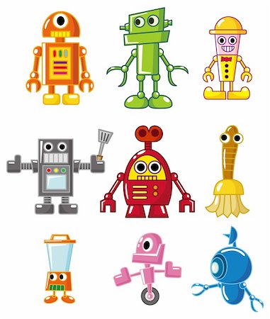 cartoon robot Stock Photo - Budget Royalty-Free & Subscription, Code: 400-04273833