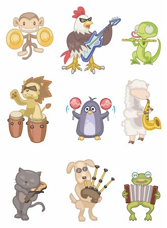 simsearch:400-04242031,k - cartoon animal play music icon Stock Photo - Budget Royalty-Free & Subscription, Code: 400-04273964