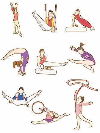 cartoon Gymnast icon Photographie de stock - Aubaine LD & Abonnement, Code: 400-04273990