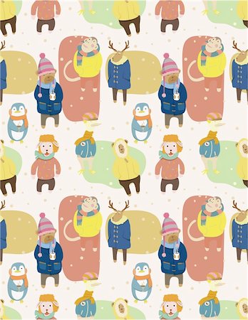 simsearch:400-04242031,k - seamless winter animal pattern Stock Photo - Budget Royalty-Free & Subscription, Code: 400-04284452