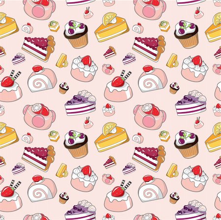 seamless cake pattern Stock Photo - Budget Royalty-Free & Subscription, Code: 400-04284472