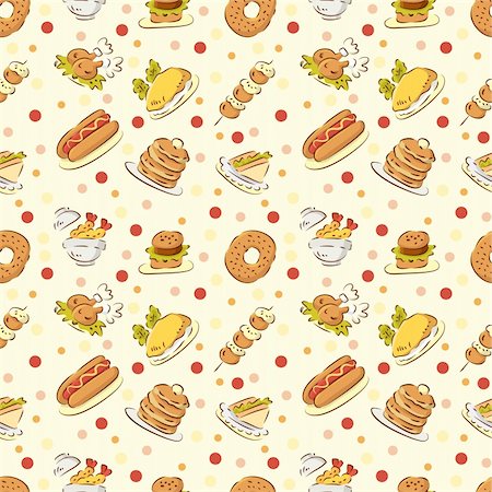 seamless cute food pattern Foto de stock - Super Valor sin royalties y Suscripción, Código: 400-04284510