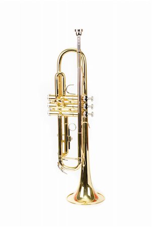 simsearch:400-04863651,k - trumpet closeup isolated on a white background Stock Photo - Budget Royalty-Free & Subscription, Code: 400-04284597