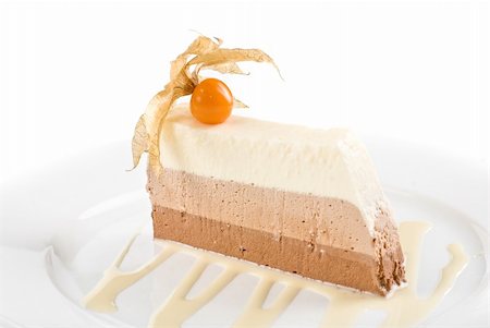 simsearch:400-05173009,k - tiramisu dessert with ground-cherry closeup on a white Stock Photo - Budget Royalty-Free & Subscription, Code: 400-04284624