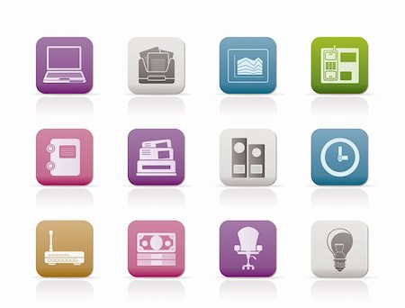 simsearch:400-04913456,k - Business and office icons - vector icon set Stock Photo - Budget Royalty-Free & Subscription, Code: 400-04285189