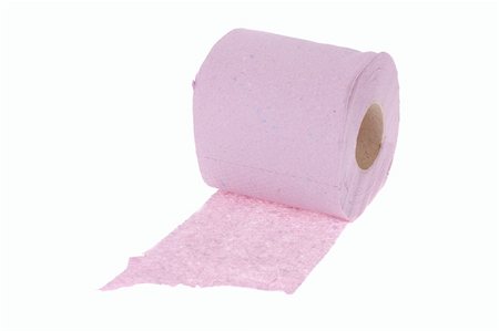 simsearch:400-05370670,k - Roll of the pink toilet paper, photo on white Stock Photo - Budget Royalty-Free & Subscription, Code: 400-04285180