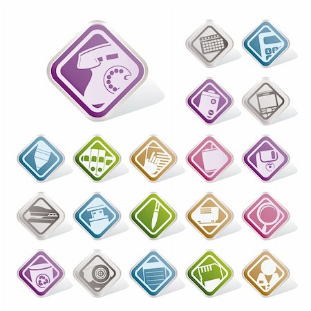 simsearch:400-04274313,k - Simple Office tools icons -  vector icon set 3 Stock Photo - Budget Royalty-Free & Subscription, Code: 400-04285194