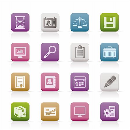 simsearch:400-04913456,k - Business and office Icons -vector icon set Stock Photo - Budget Royalty-Free & Subscription, Code: 400-04285267