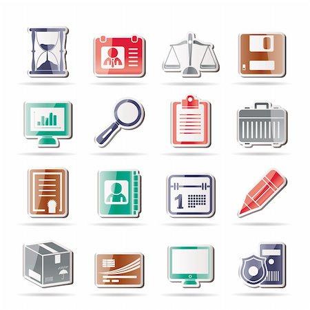 simsearch:400-04913456,k - Business and office Icons -vector icon set Stock Photo - Budget Royalty-Free & Subscription, Code: 400-04285380