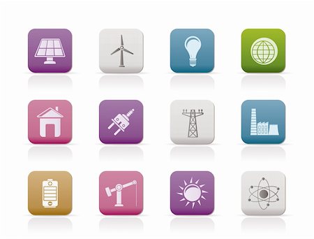 simsearch:400-04285412,k - power, energy and electricity icons - vector icon set Stock Photo - Budget Royalty-Free & Subscription, Code: 400-04285412
