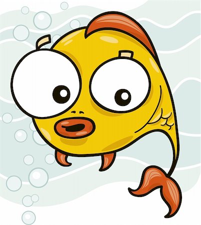 fish character design - cartoon illustration of cute little fish Stock Photo - Budget Royalty-Free & Subscription, Code: 400-04285712