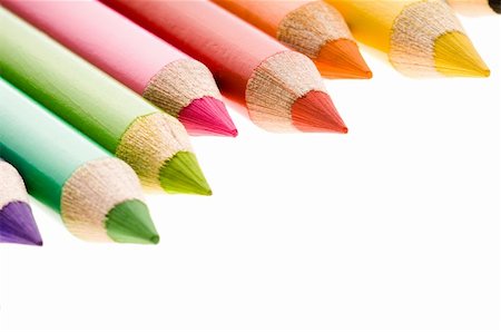 Collection of colorful pens over white background Stock Photo - Budget Royalty-Free & Subscription, Code: 400-04286711